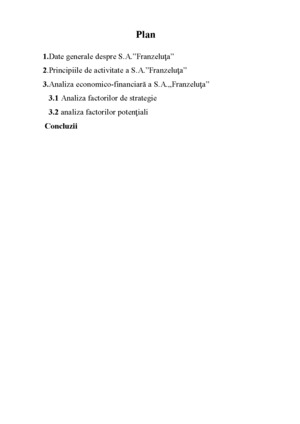 Raport Practica De Productie Si Licentiere Sa Franzeluta Proiecte Ro