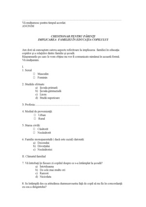 Proiect De Cercetare Implicarea Familiei In Educatia Copilului Relatia Dintre Familie Si Scoala Proiecte Ro
