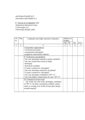 Proiect Didactic Masini Pentru Semanat Proiecte Ro