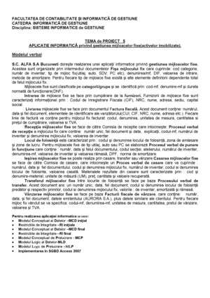 Aplicatie Informatica Privind Gestiunea Mijloacelor Fixe Proiecte Ro