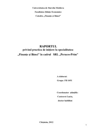 Raport De Practica Privind Practica De Initiere La Specialitatea