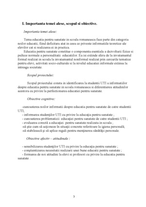 Educatia Pentru Sanatate In Scoala Romaneasca Proiecte Ro