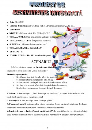Proiect Didactic Mijloace Transport Aeriene Proiecte Ro