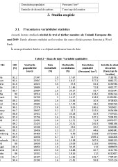 Analiza statistică a nivelului de trai la nivelul țărilor din Uniunea Europeană pe anul 2019